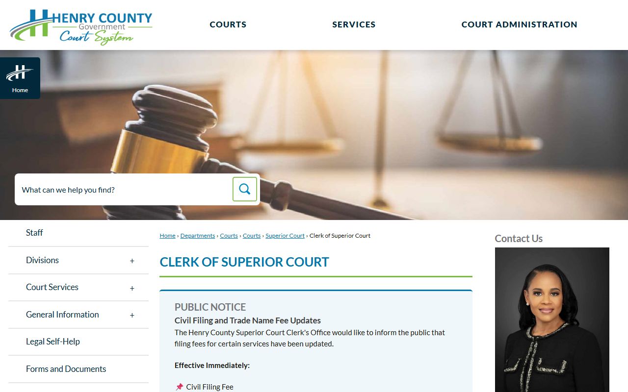 Henry County court records clerk page for case lookup after arrest